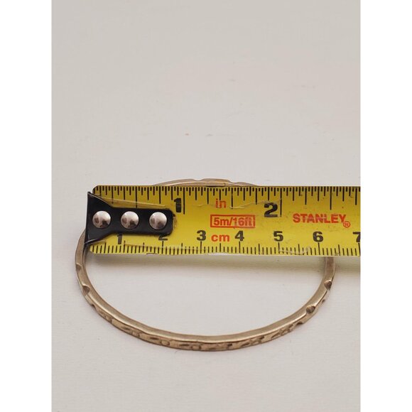 Vintage Silver 925 Bangle Bracelet Eternity Setting Etched Scrolled Design Art - Picture 9 of 10